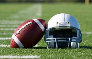 Football Cap beside ball