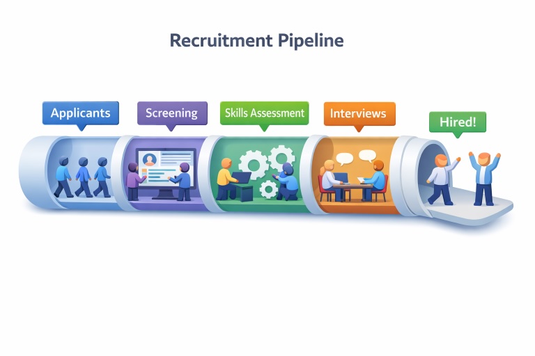 Joy's Ticket recruitment pipeline
